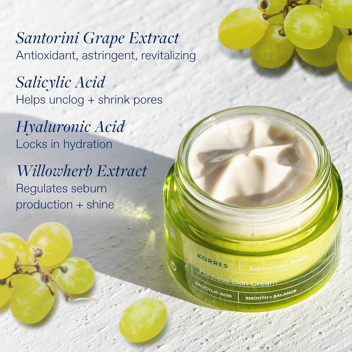 Korres Santorini Grape Poreless Skin Cream 40 mL/1.35 FL.OZ.